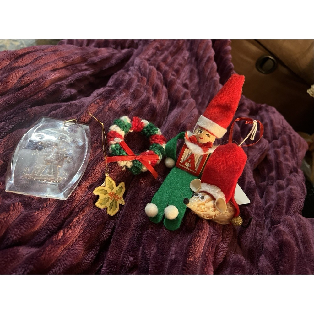 Sale! Vintage Handmade Christmas Ornament Lot Of‎ 6